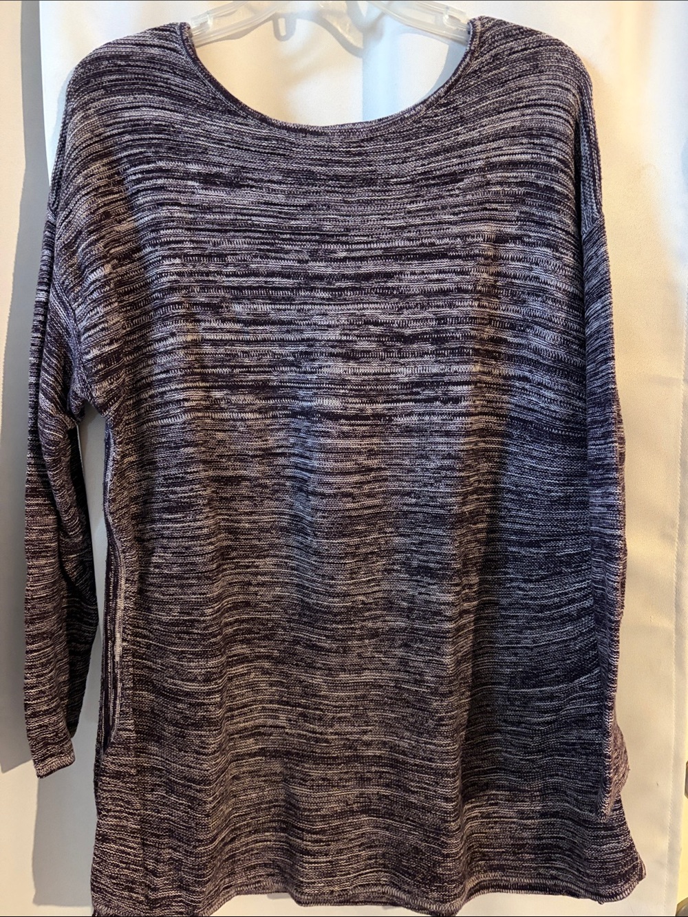 Ellen Tracy Marled Knit Tunic Top
